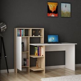 Hanah Home Escritorio de Estudio Blanco y Roble